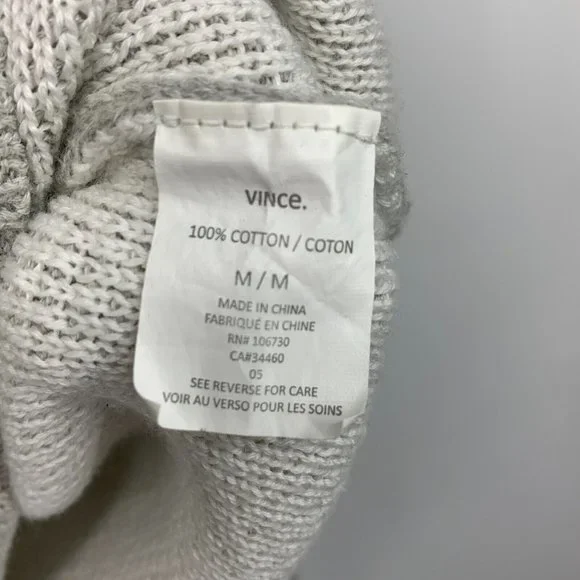 Vince Sweater Color Jacquard Gray Crewneck Long Sleeve Pullover - Picture 4 of 10